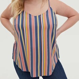 NWT TORRID 1x Striped Multicolor Women's Top Blouse Swing Cami Tank